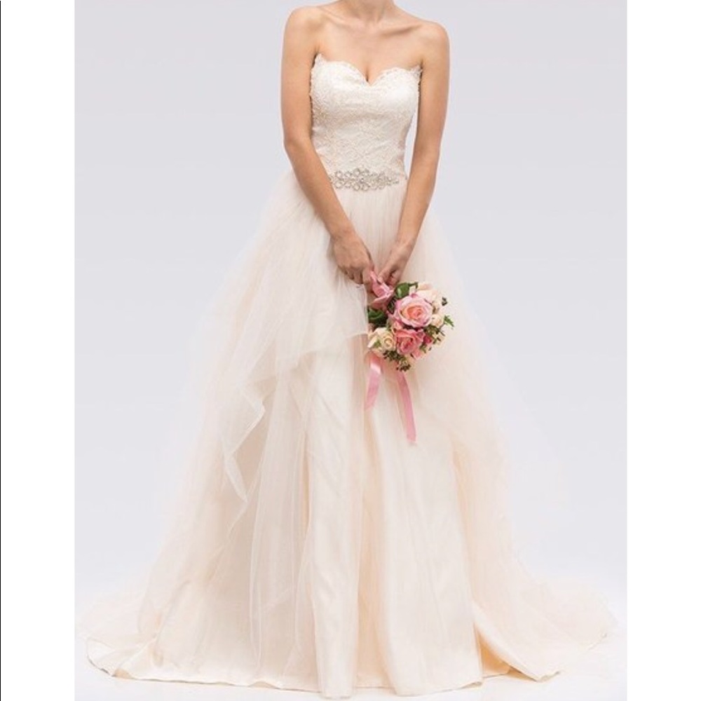 Light peach wedding dress